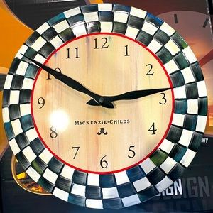Mackenzie-Child’s courtly check enamel clock